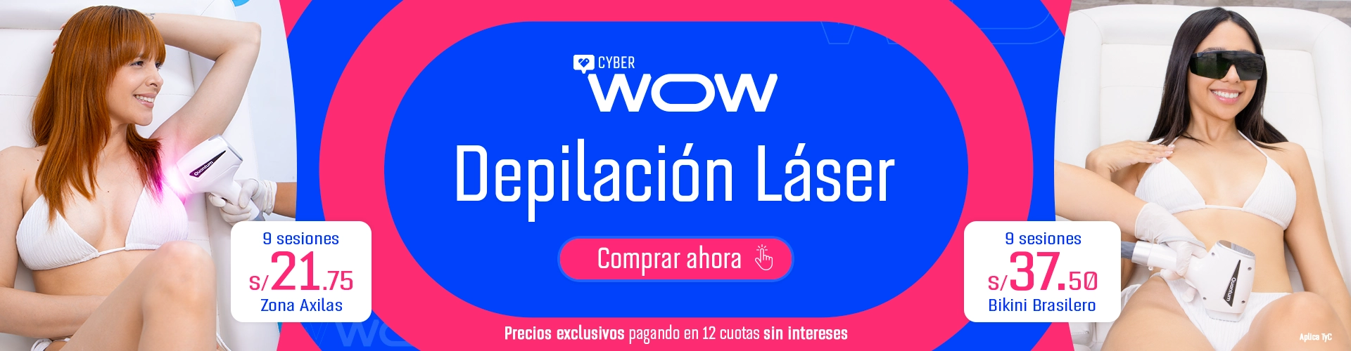 CyberWow Depilzone: promoción de depilación láser con descuentos hasta 70%. 9 sesiones desde S/21.75 en axilas y S/37.50 en bikini brasilero.